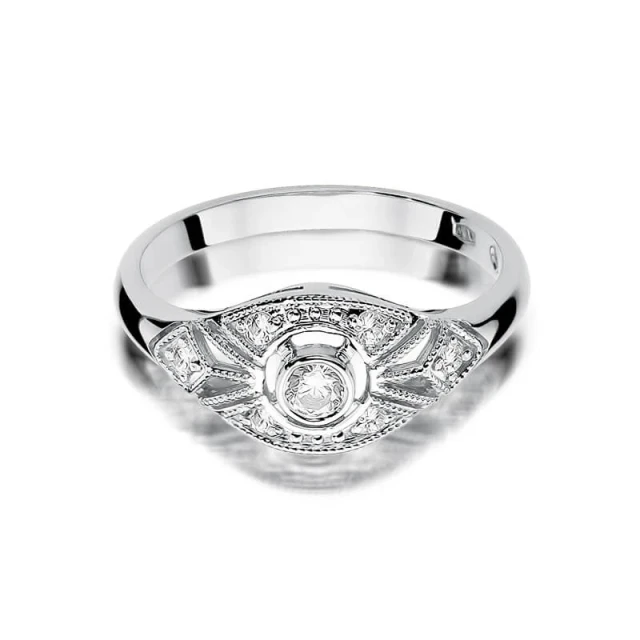 Gold Diamant Ring Weiß Gold EW-413 0.19ct