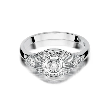 Złoty pierścionek z diamentem Białe złoto EW-413 0,19ct