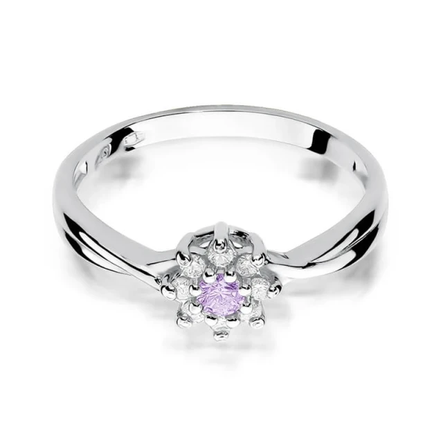 Gold Diamant Ring WeißGold EW-72 Amethyst