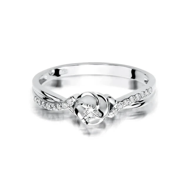 Gold Diamant Ring WeißGold EW-420 0.12ct
