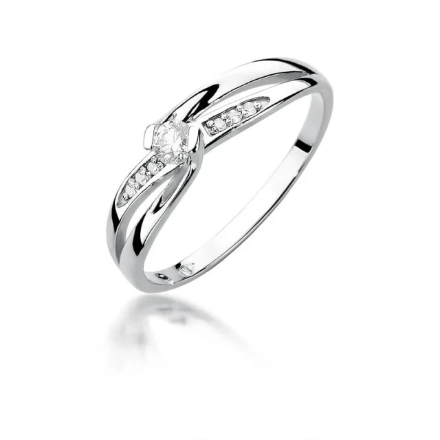 Gold Diamant Ring WeißGold EW-415 0.13ct
