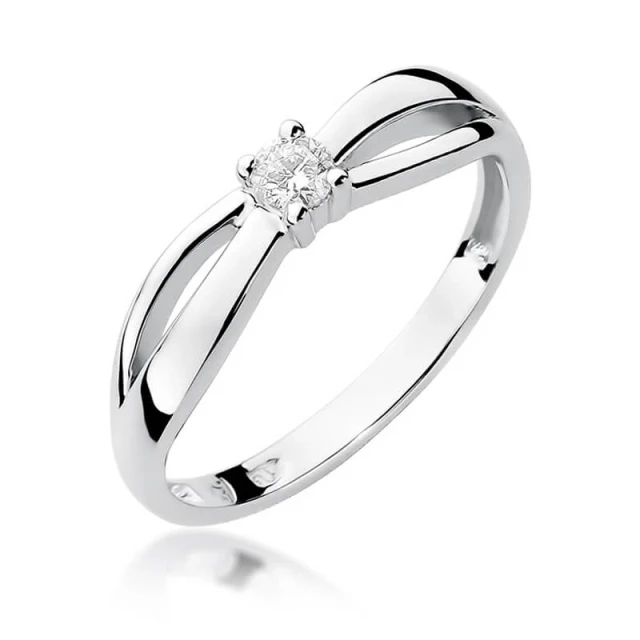 Gold Diamant Ring Weiß Gold EW-248 0.10ct