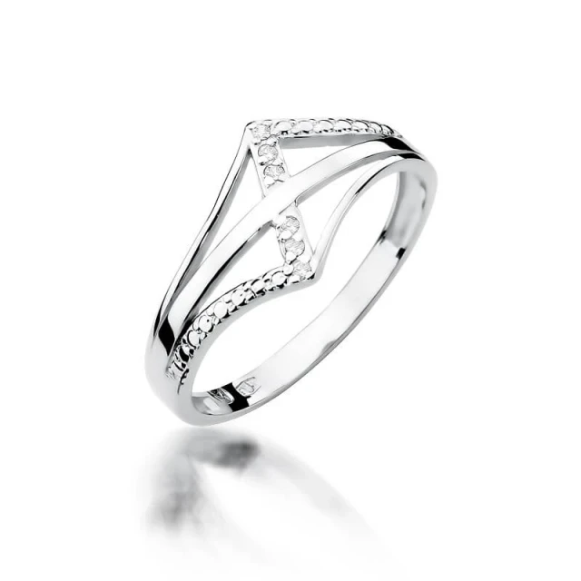 Gold Diamant Ring WeißGold EW-114 0.03ct