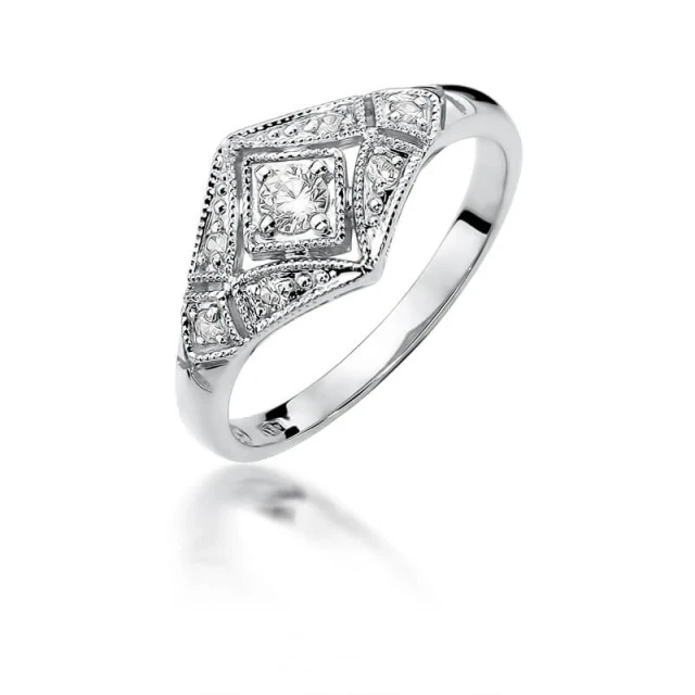 Gold Diamant Ring Weiß Gold EW-412 0.19ct