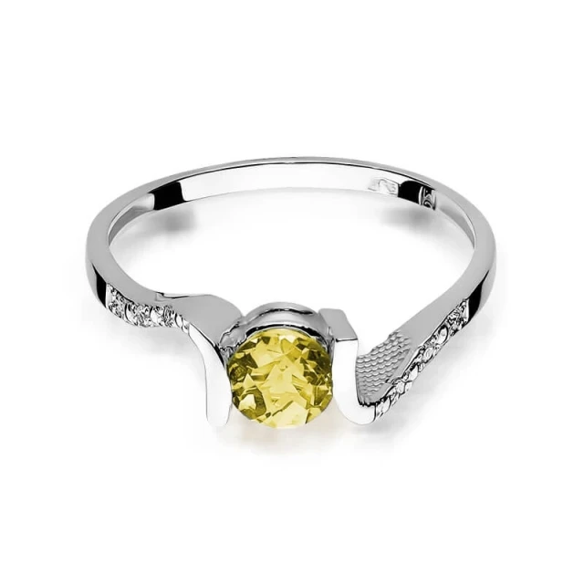 Gold Diamant Ring WeißGold EW-120 Zitrone