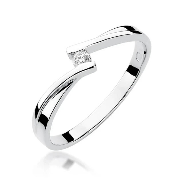 Gold Diamant Ring WeißGold EW-137 0.04ct