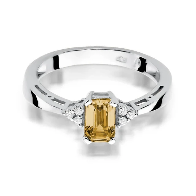 Gold Diamant Ring WeißGold EW-2 Zitrone