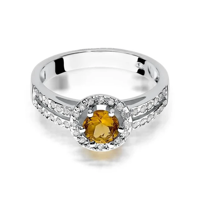 Gold Diamant Ring WeißGold EW-87 Zitrone