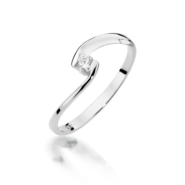 Gold Diamant Ring WeißGold EW-366 0.09ct