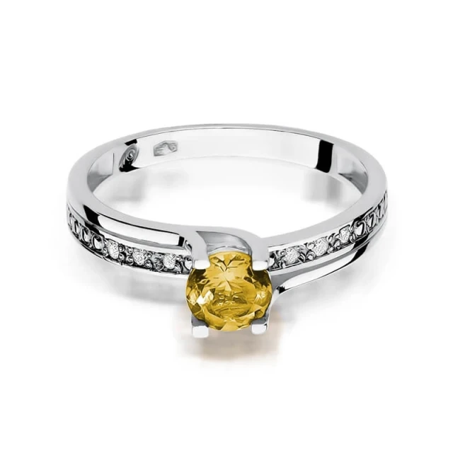 Gold Diamant Ring WeißGold EW-106 Lemon