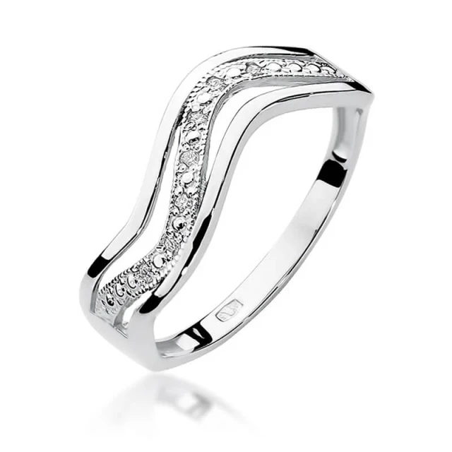Gold Diamant Ring WeißGold EW-116 0.06ct