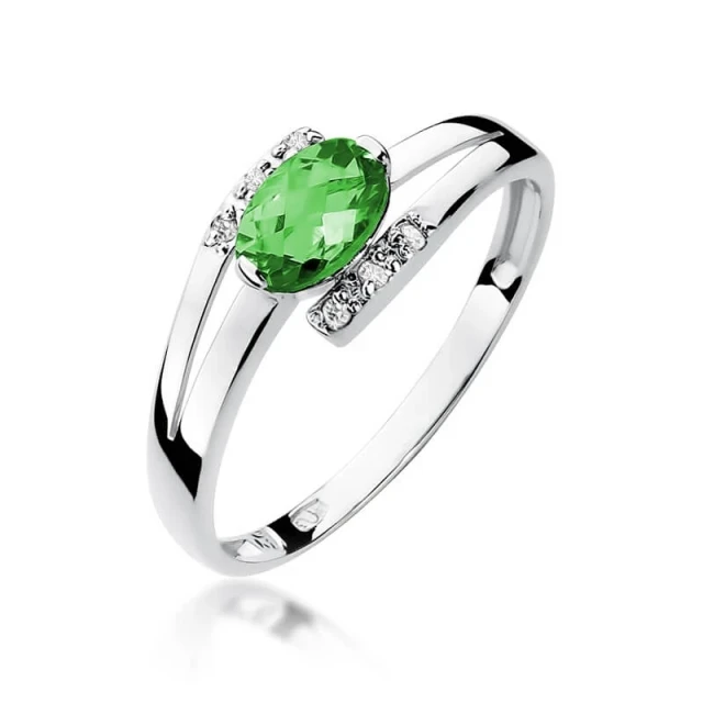 Gold Diamant Ring WeißGold EW-119 Emerald