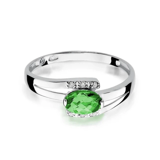 Gold Diamant Ring WeißGold EW-119 Emerald