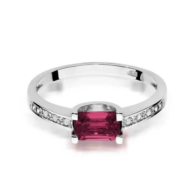 Gold Diamant Ring Weiß Gold EW-105 Rubin