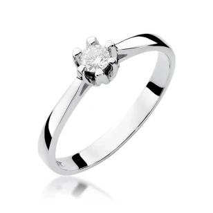 Złoty pierścionek z diamentem Białe złoto EW-299 0,12ct