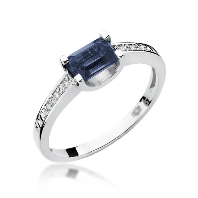 Gold Diamantring Weißgold EW-105 Saphir