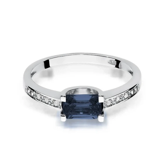 Gold Diamantring Weißgold EW-105 Saphir