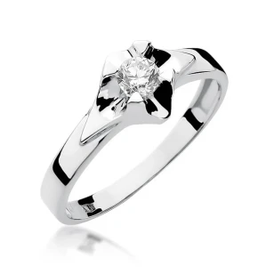 Złoty pierścionek z diamentem Białe złoto EW-155 0,30ct