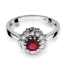 Rubin pierścionek białe złoto 0,60ct