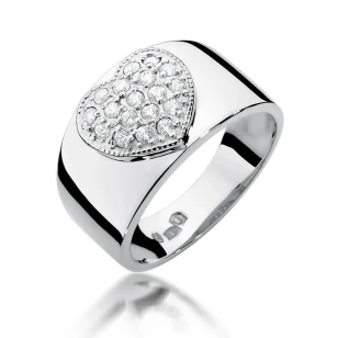 Złoty pierścionek z diamentem Białe złoto EW-352 0,26ct