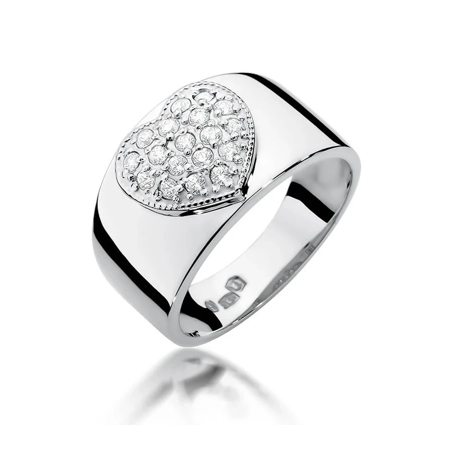 Złoty pierścionek z diamentem Białe złoto EW-352 0,26ct