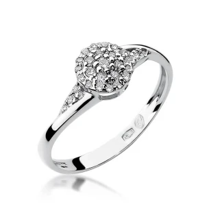 Złoty pierścionek z diamentem Białe złoto EW-18 0,20ct