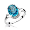 Topaz pierścionek z białego złota 3,00ct