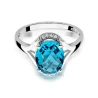 Topaz pierścionek z białego złota 3,00ct