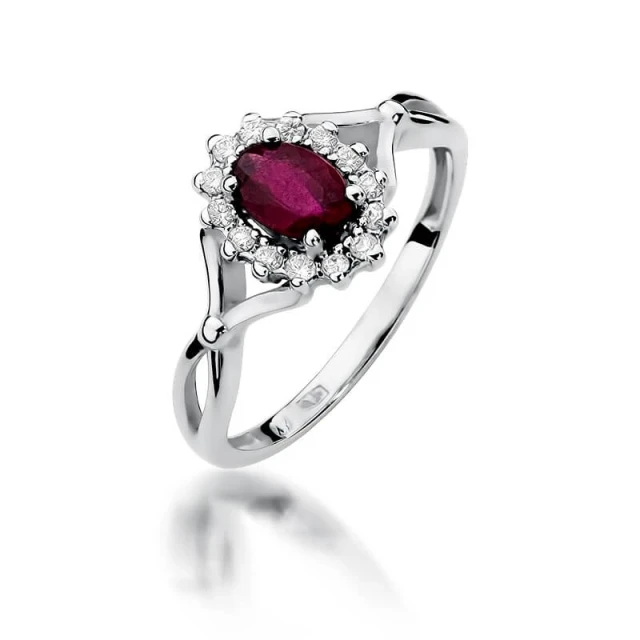 Gold Diamant Ring WeißGold EW-182 Rubin