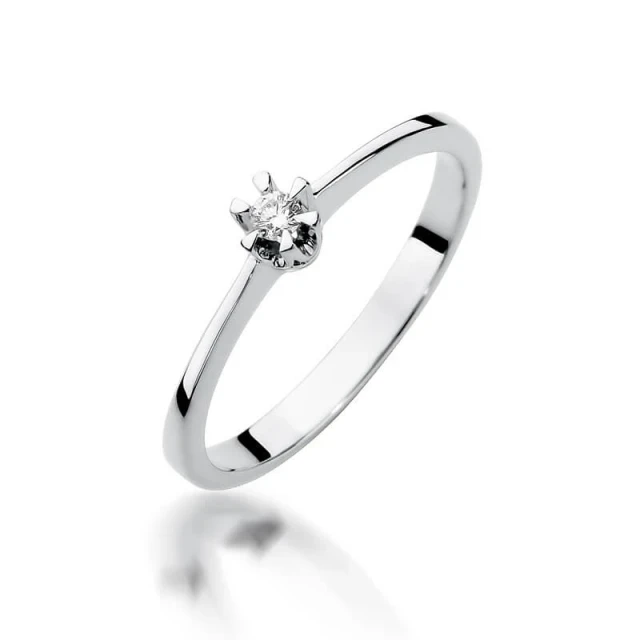 Gold Diamant Ring WeißGold EW-111 0.04ct