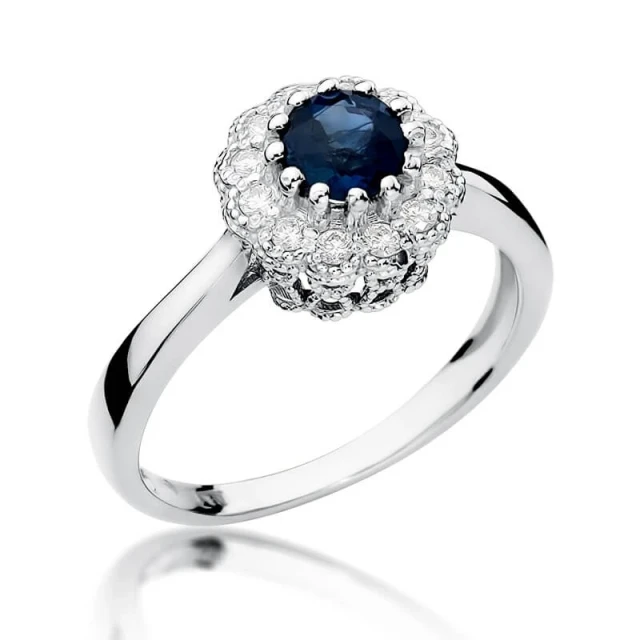 Gold Diamantring Weißgold EW-284 Saphir