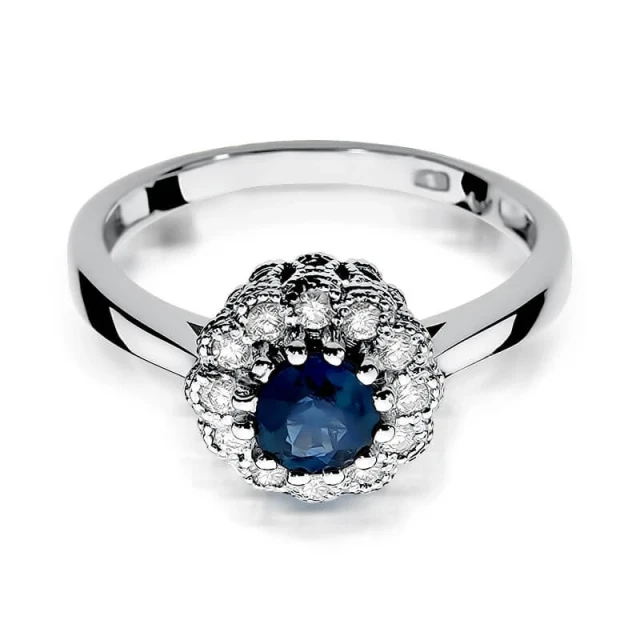 Gold Diamantring Weißgold EW-284 Saphir