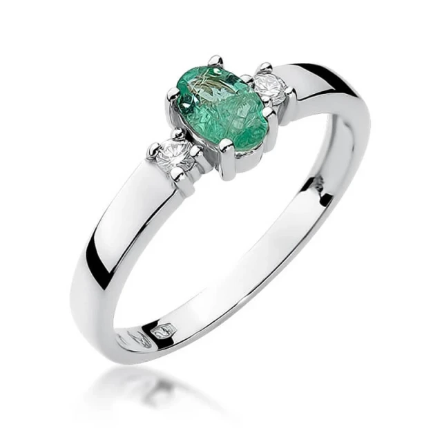 Gold Diamant Ring WeißGold EW-264 Emerald