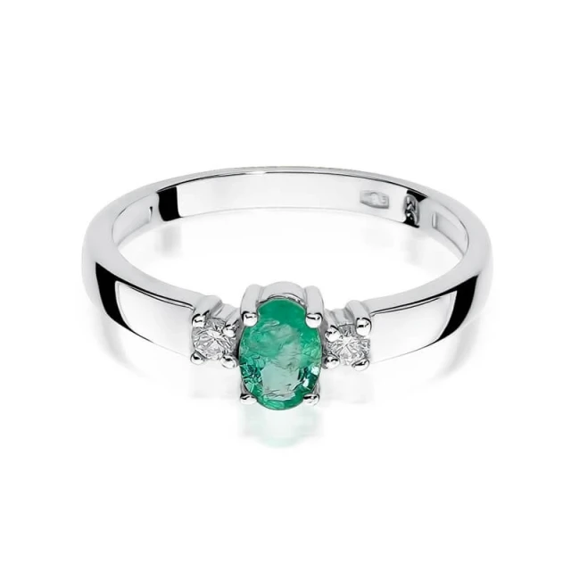 Gold Diamant Ring WeißGold EW-264 Emerald