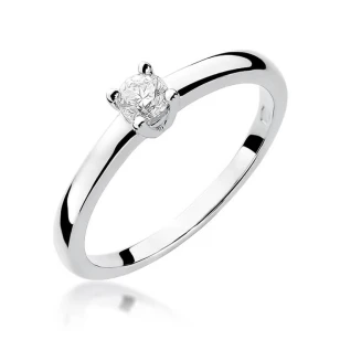 Złoty pierścionek z diamentem Białe złoto EW-292 0,20ct