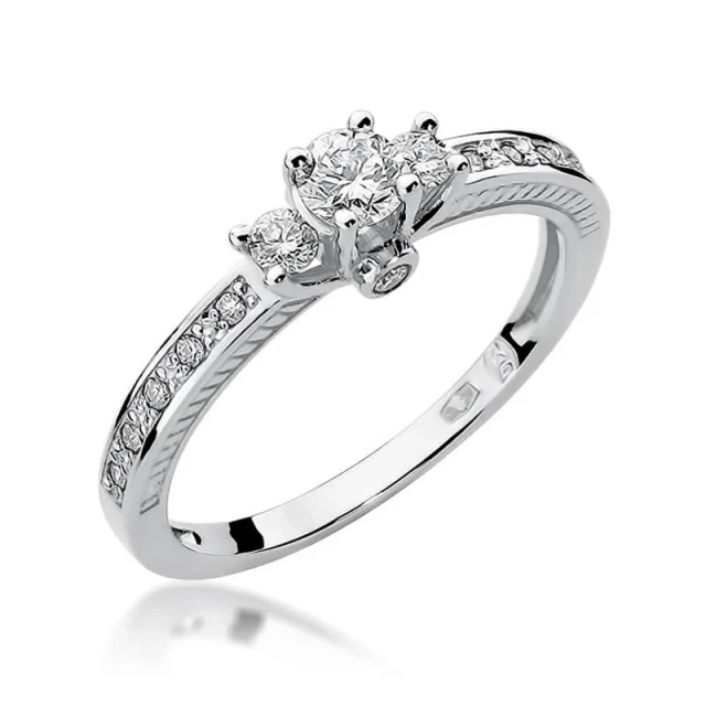 Gold Diamant Ring Weiß Gold EW-199 0.42ct