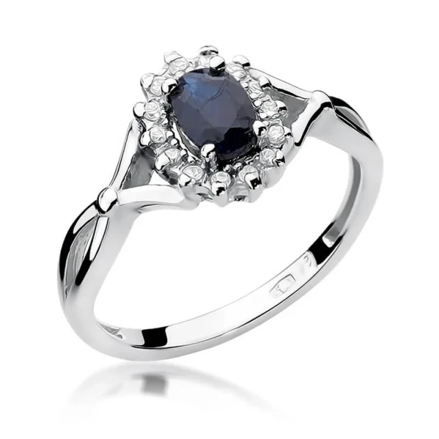 Gold Diamantring Weißgold EW-182 Saphir