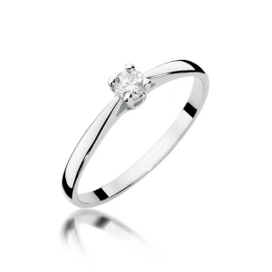 Złoty pierścionek z diamentem Białe złoto EW-335 0,15ct