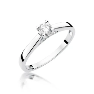 Złoty pierścionek z diamentem Białe złoto EW-341 0,30ct