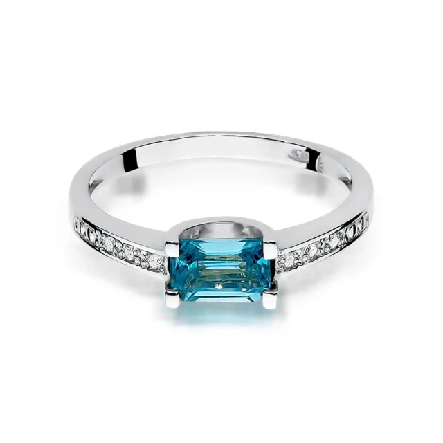 Gold Diamantring Weißgold EW-105 Topas