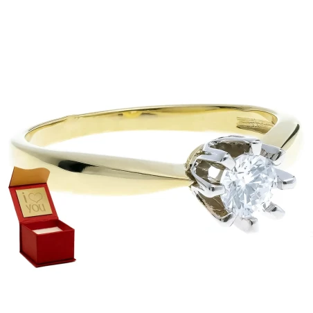 Złoty pierścionek Zaręczyny klasyka