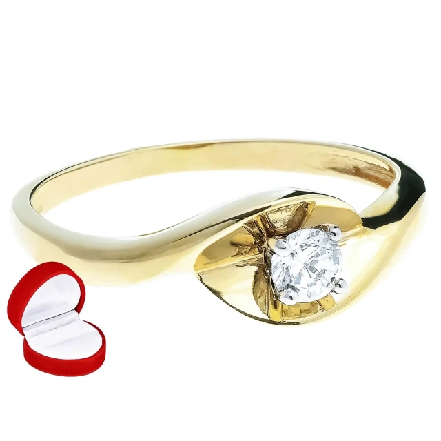 Ring aus Zirkonia Gold