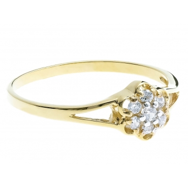 Zaręczynowy pierścionek kwiatek złoto 333