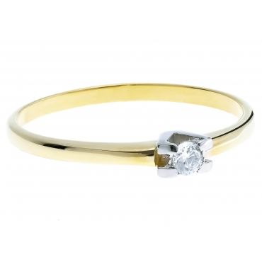 Delikatny pierścionek zaręczynowy białe oczko 333