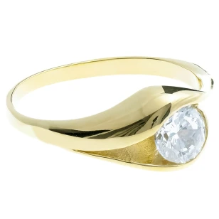 Pierścionek z dużym kamieniem złoto 333