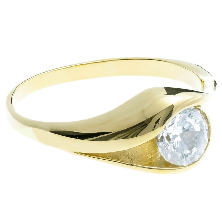 Pierścionek z dużym kamieniem złoto 333