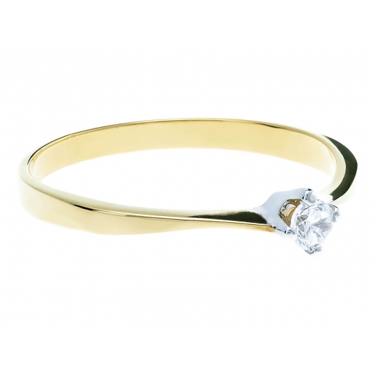 Delikatny pierścionek zaręczynowy klasyczny cyrkonia