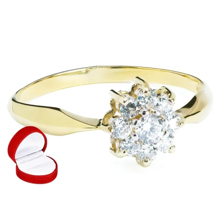 Elegancki pierścionek ze złota Wzór Kwiatek