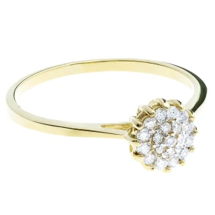 Pierścionek zaręczynowy kwiat cyrkonii