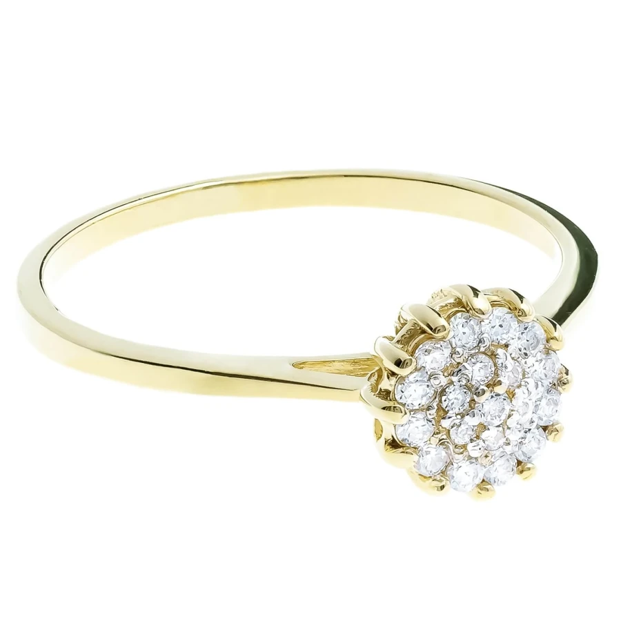 Pierścionek zaręczynowy kwiat cyrkonii